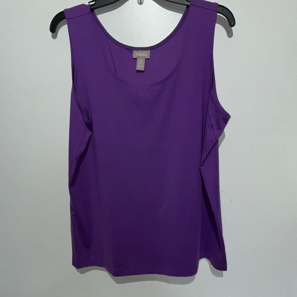 Chico's Women's Purple Lightweight Slinky Knit Sleeveless‎ Tank Top Size 3